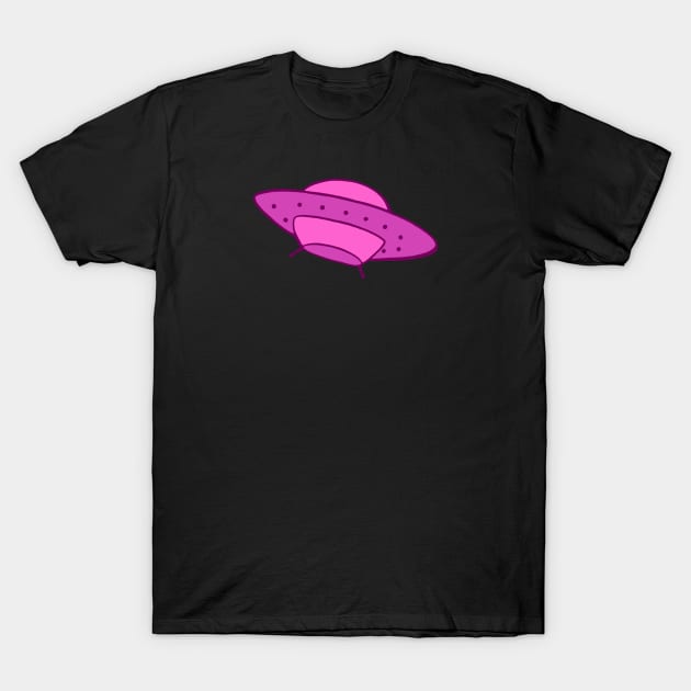 Pink Alien Space UFO T-Shirt by designwrites